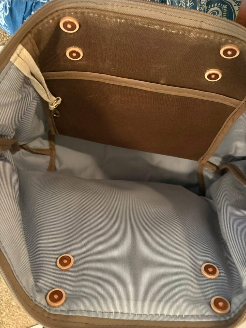 Field Tan wax canvas perfect tote w/ webbing - Picture 2 of 5